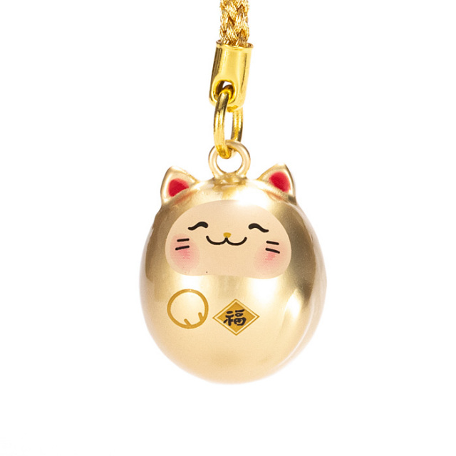 福音鈴 招き猫 （黄金色）