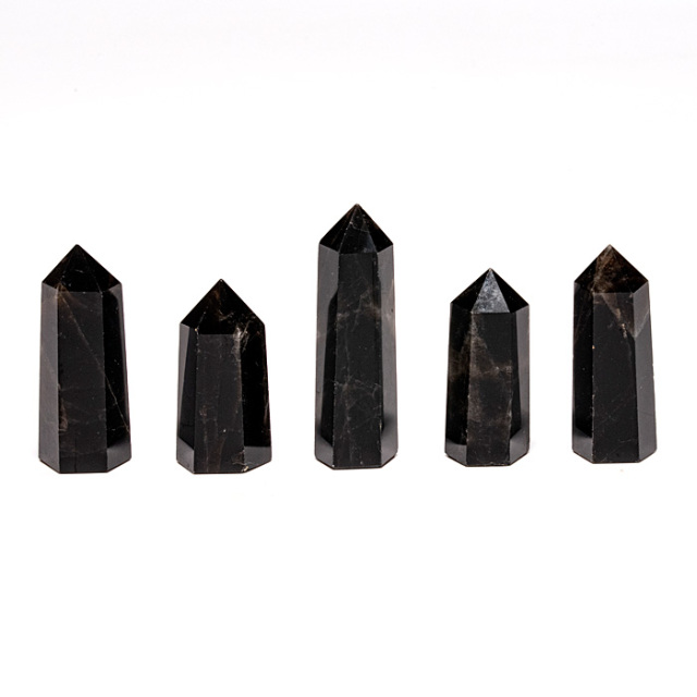 天然モリオン（黒水晶）結晶ポイント ④ Amazon.co.jp: [GOLD STONE] モリオン 黒水晶 六角柱 ポイント