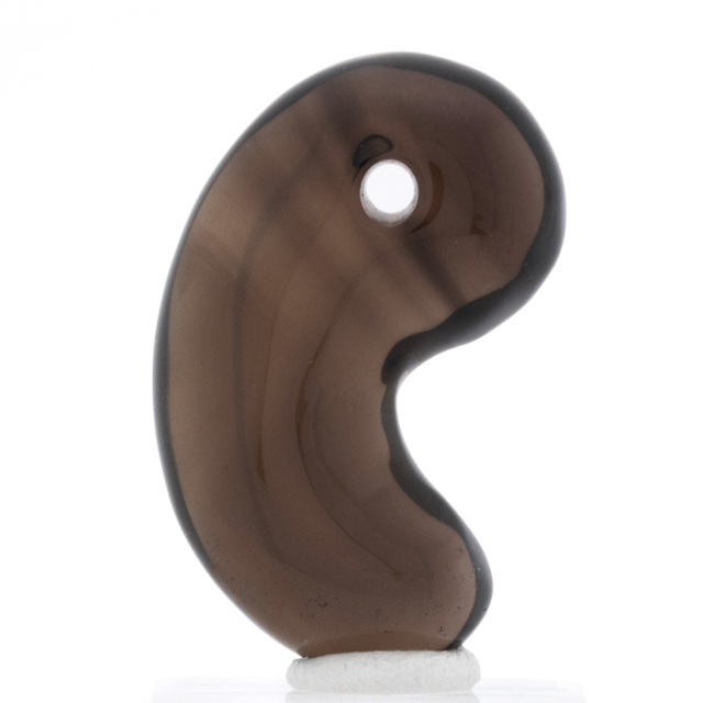 古代勾玉 黒水晶 （一級宝石研磨士 佐野敏幸氏作） （黒平鉱山産）（純