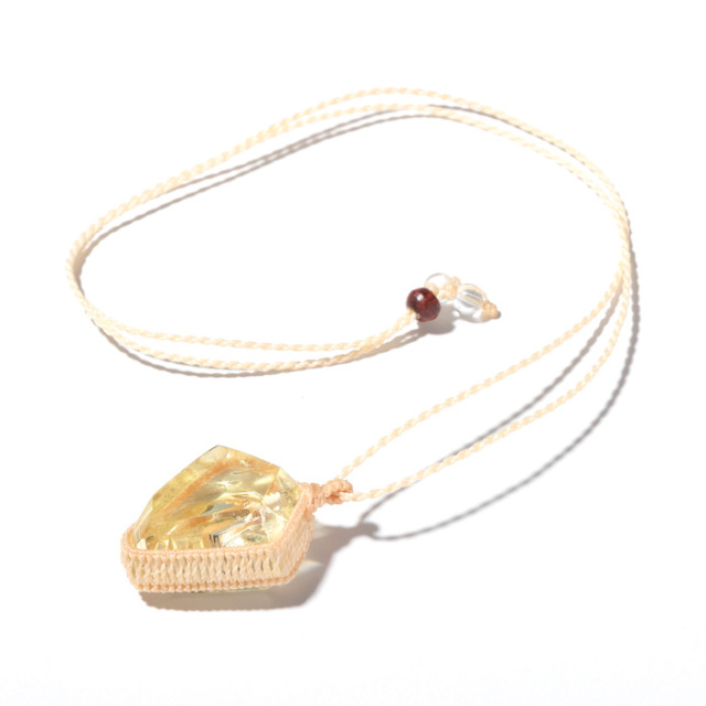 ネックレス レインボーシトリン マクラメ編み ベージュ No.10 | 神棚