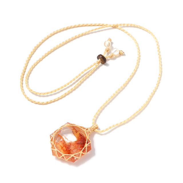 ネックレス オーロラクォーツ マクラメ編み ベージュ No.16 | 神棚・神