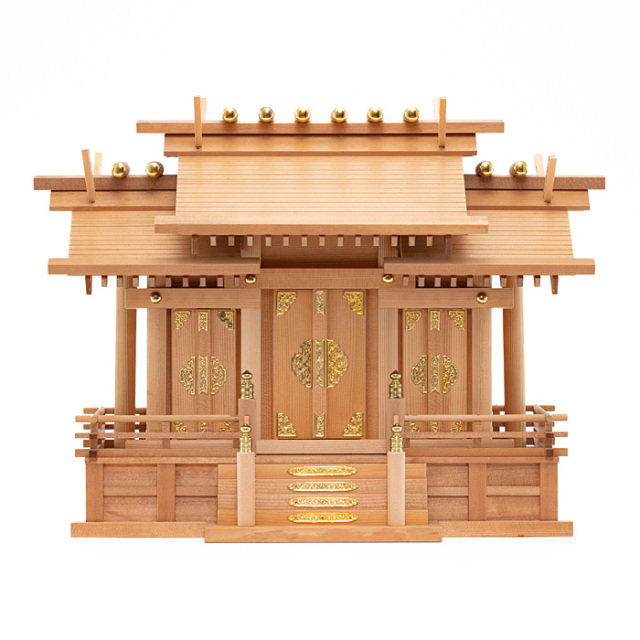 【アウトレット】 神棚 板葺三社宮 屋根違 中〈I-5〉 No.2