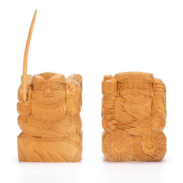 【アウトレット】 二福神 上彫 3寸5分 No.1