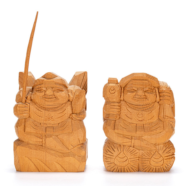 【アウトレット】 二福神 上彫 4寸 No.2