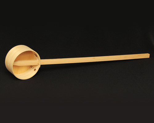 【アウトレット】 柄杓 桧製 奉納 径9cm×深4.5cm