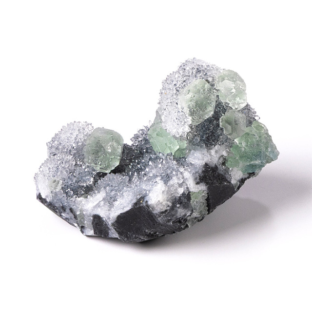 原石 フローライト付き水晶 （中国 福建省産） No.130