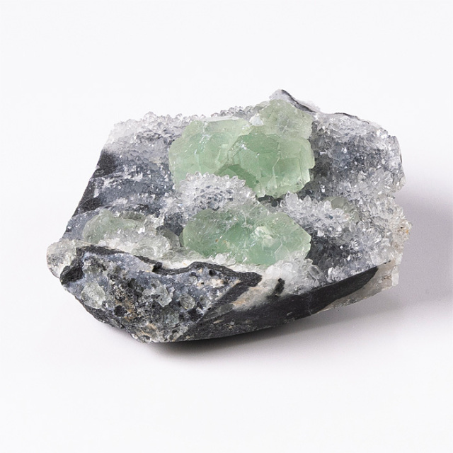 原石 フローライト付き水晶 （中国 福建省産） No.131