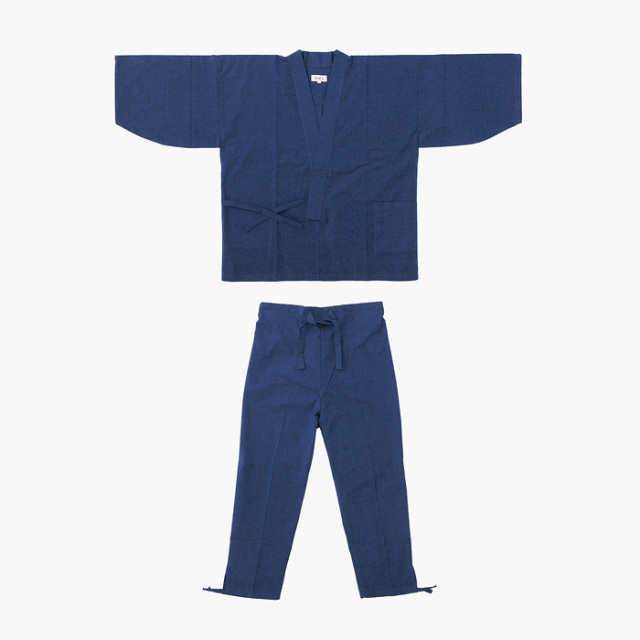 作務衣 久留米綿紬織 上下一組 （女性用） （紺） No.26 作務衣 久留米綿紬織 上下一組 （女性用） （紺） No.26 | 神棚・神具