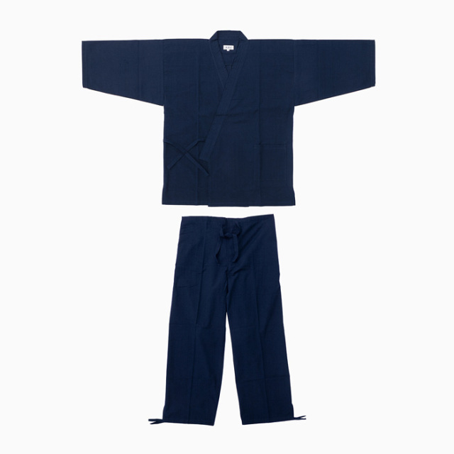 作務衣 久留米綿紬織 上下一組 （男性用） （濃紺） No.32 | 神棚・神