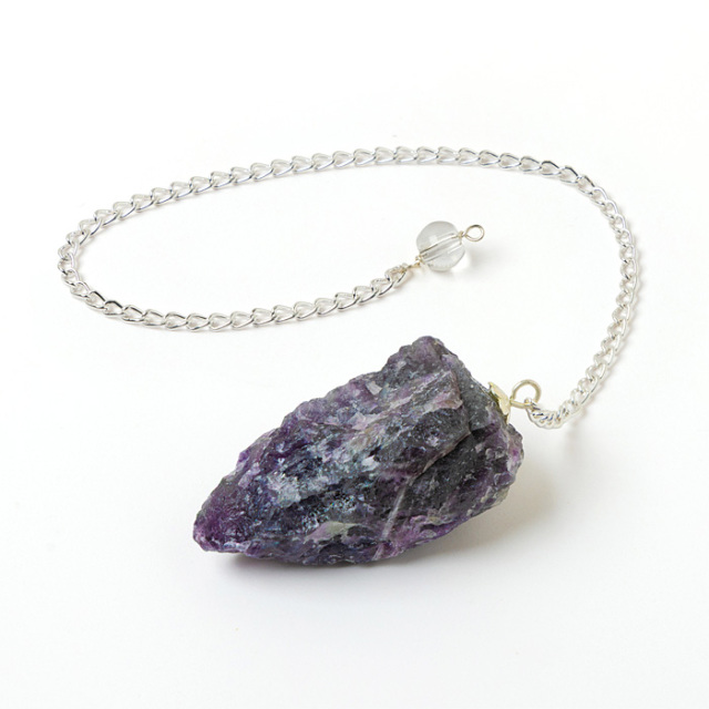 ペンデュラム アメジスト （ハンマーロックカット） （予備チェーン付