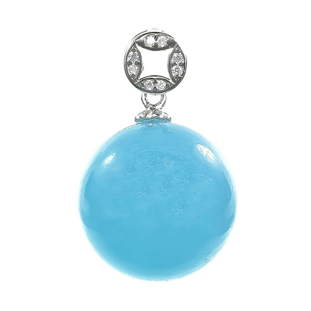 ペンダントトップ アクアマリン （モザンビーク産） 真鍮 （シルバー