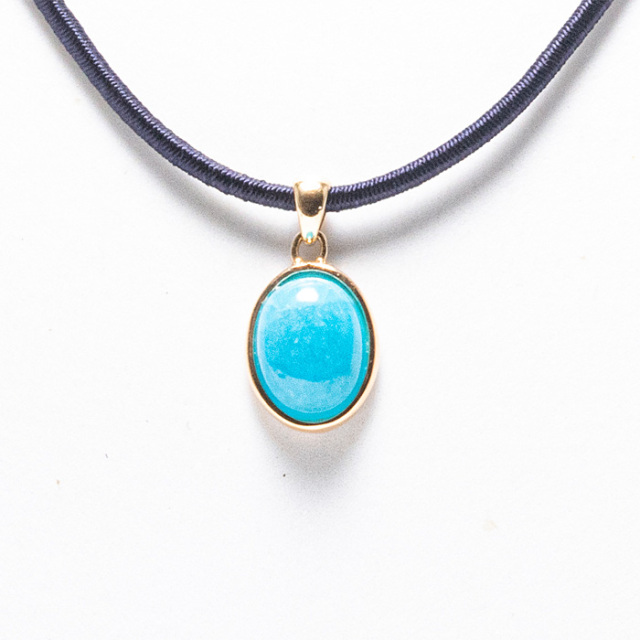 ペンダントトップ ヘミモルファイト （南アフリカ産） オーバル K18 No