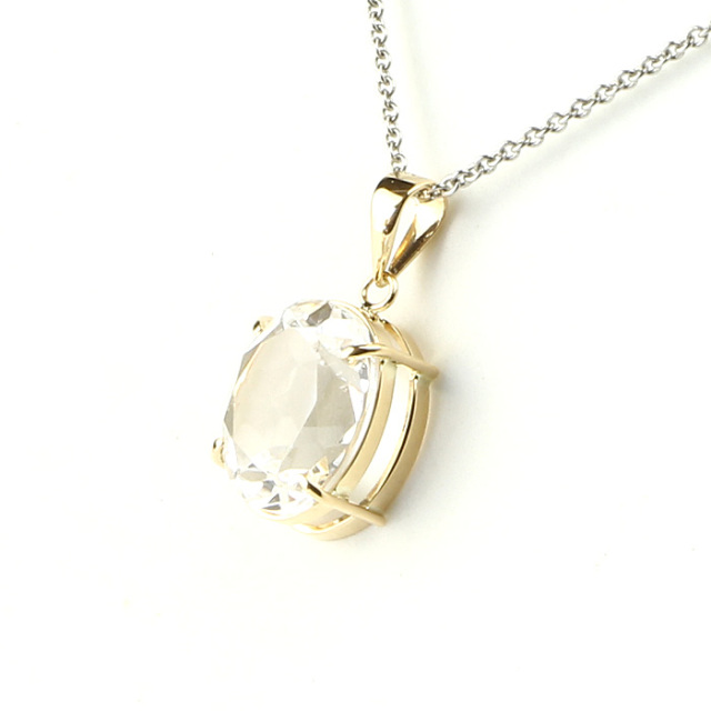 ペンダントトップ 甲州乙女水晶 オーバル K18 （ケース付） No.1