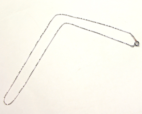 ペンダントトップ用 カットボールチェーン（金具付き） シルバー  長約400mm×φ1.2mm No.11