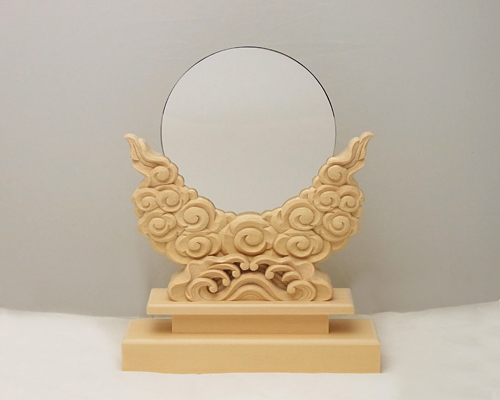 神鏡 白銅鏡+特上彫り雲形台 5寸 | 高級神棚・神具の通販なら伊勢宮忠