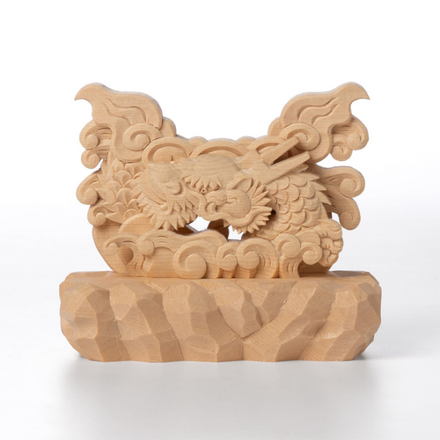龍上彫神鏡台（木曽桧製） 2寸5分用