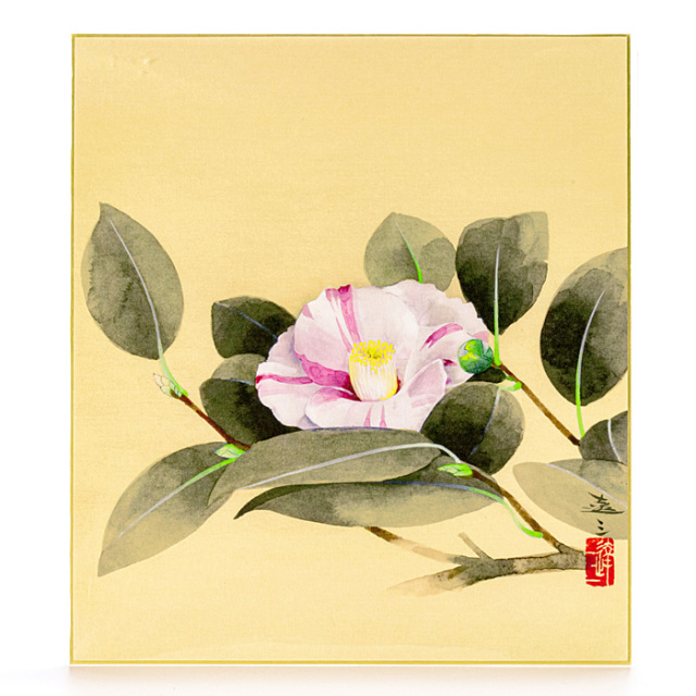 和風飾り絵 色紙 椿 No.12 | 神棚・神具の製造販売通販なら伊勢宮忠