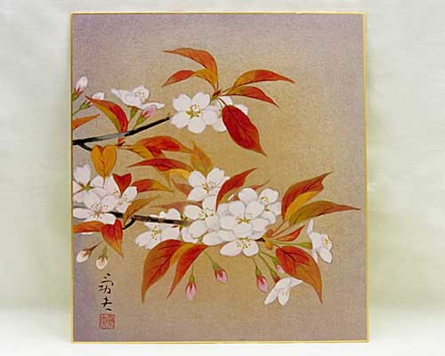 和風飾り絵 色紙 桜 No.3