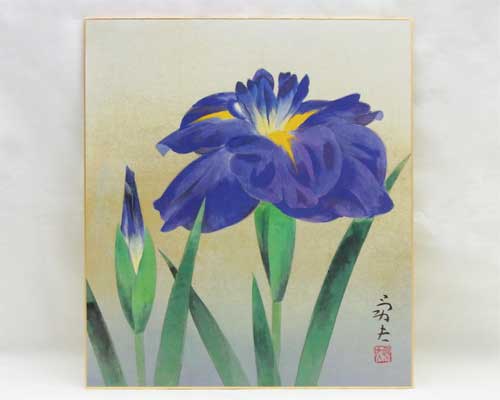 和風飾り絵 色紙 菖蒲 No.5