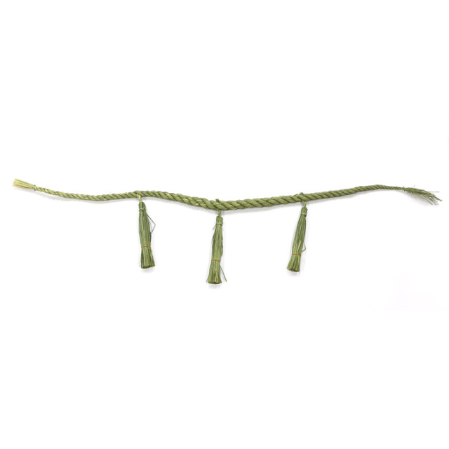 しめ縄 藁製 鼓胴型 長150cm×径3cm 太房3本付 No.24