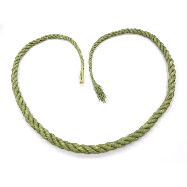 しめ縄 藁製 鼓胴型 長360cm×径5cm 房なし No.25