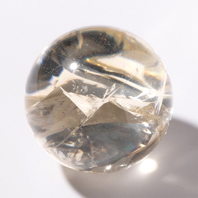 丸玉 スモーキーシトリン レインボー 27mm No.14