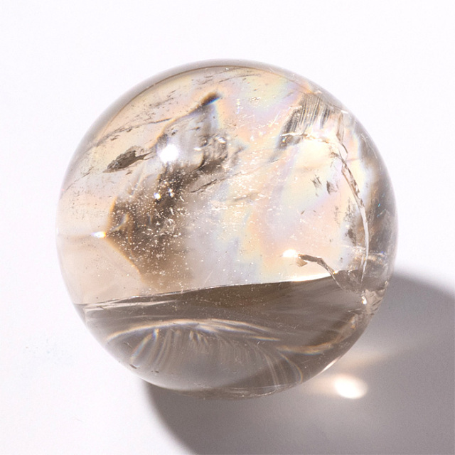 丸玉 スモーキーシトリン レインボー 31mm No.9