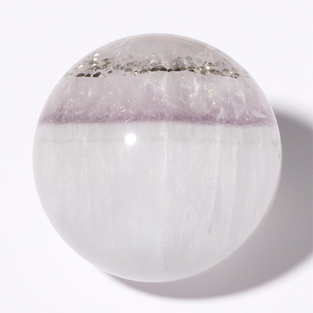 高品質]ディープブルーフローライト丸玉/スフィア（直径52.1mm