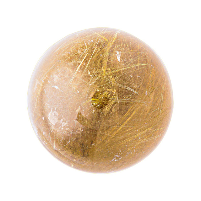 丸玉 ルチルクォーツ AA （ブラジル産） 80mm 箱付 No.54 | 神棚・神具