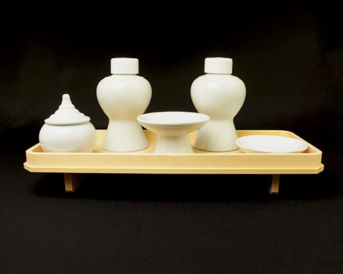 神具セット】長膳 木曽桧 1尺2寸・土器セット 7寸 | 高級神棚・神具の