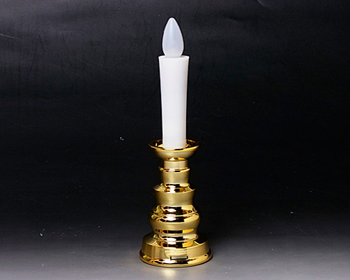 燭台付き安心のろうそく（ゴールド） | 高級神棚・神具の通販なら伊勢