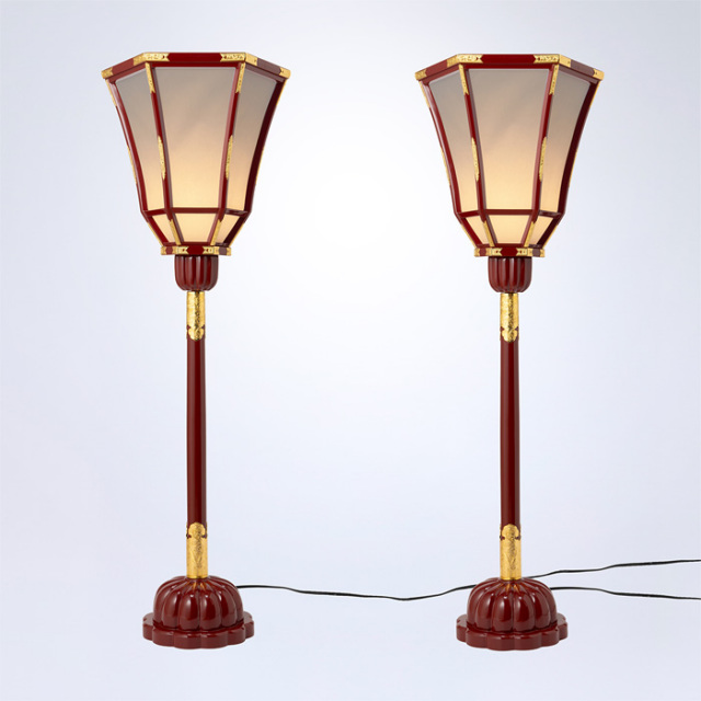 燈台 朱塗菊座台 120cm（電装付）
