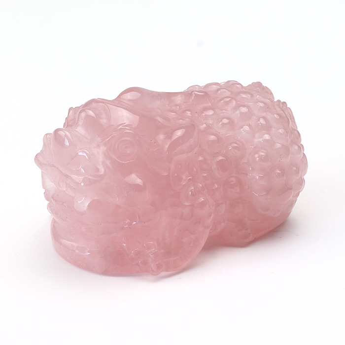 水晶彫刻 貔貅（ヒキュウ） （ローズクォーツ） No.44