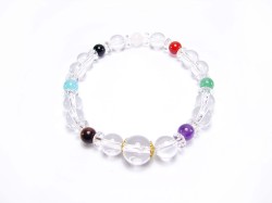 レインボー7色　女性向け厄除けブレスレット　Lサイズ