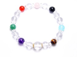レインボー7色　女性向け厄除けブレスレット　Lサイズ