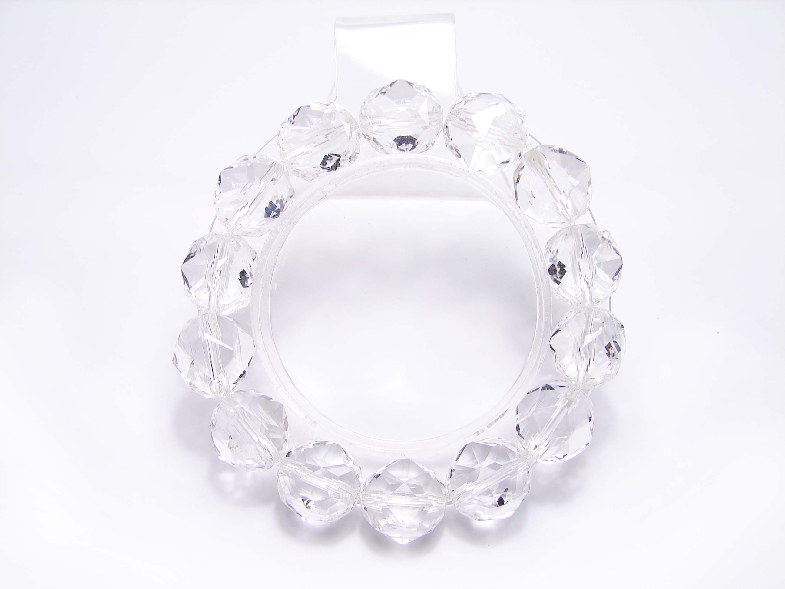 水晶14mm　スターカット☆シンプルブレスレット