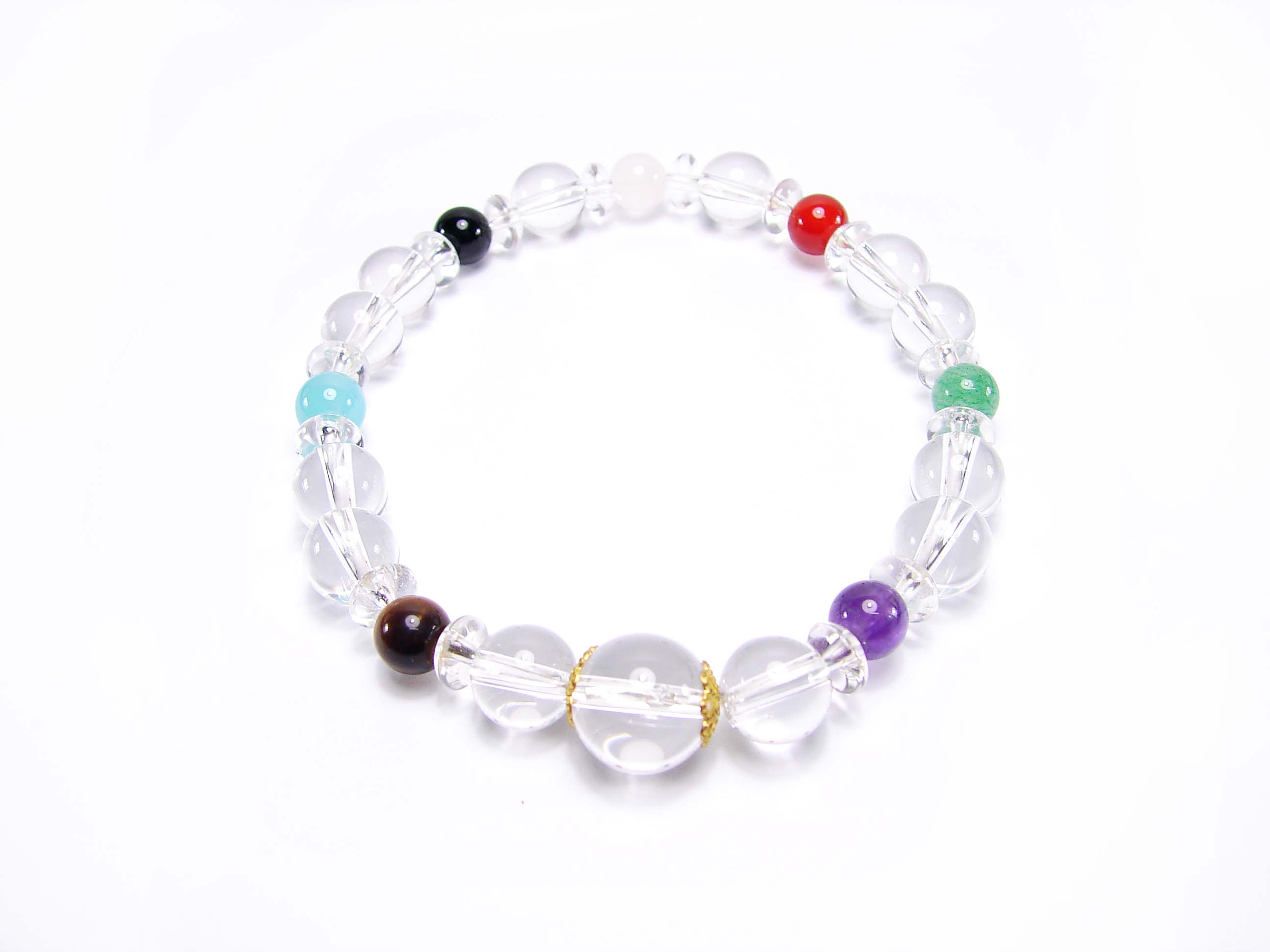 レインボー7色　女性向け厄除けブレスレット　Lサイズ