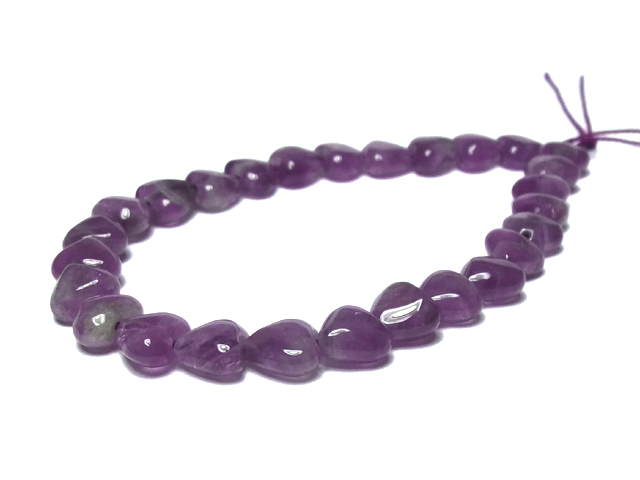 ケープアメジスト　ハート　8x8x5mm　1/2連（28玉）