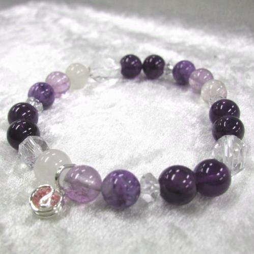 天然石ブレスレット　ピンク 06 (8mm珠)