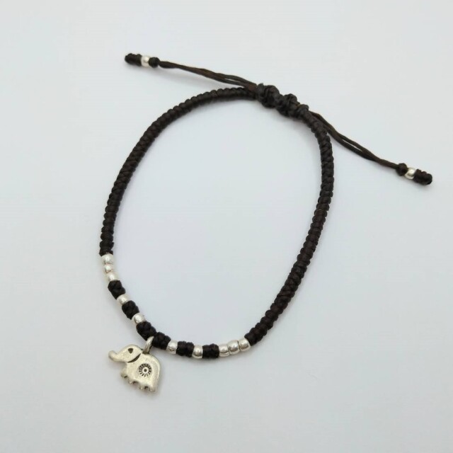 シルバー ワックスコード ブレスレット　WBL0748BR