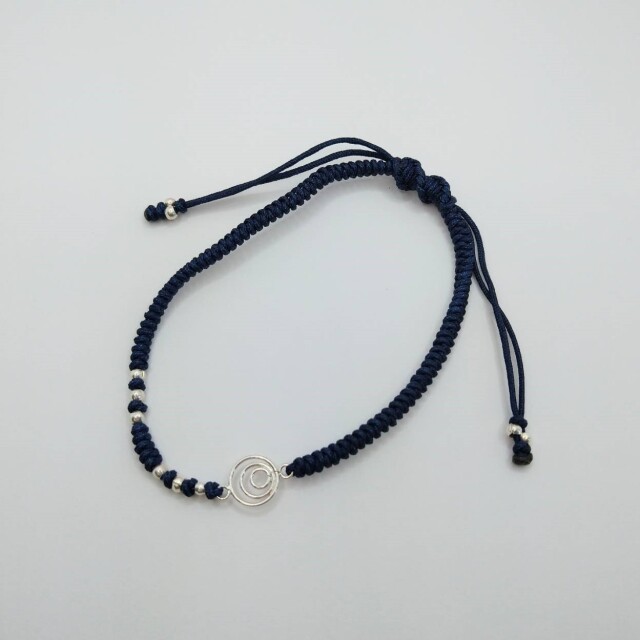 シルバー ナイロンコード ブレスレット ブルー　WBL0817B