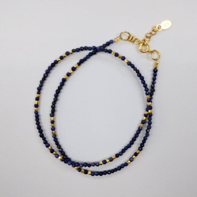 シルバー ラピスラズリ 2連ブレスレット　BL0869LP