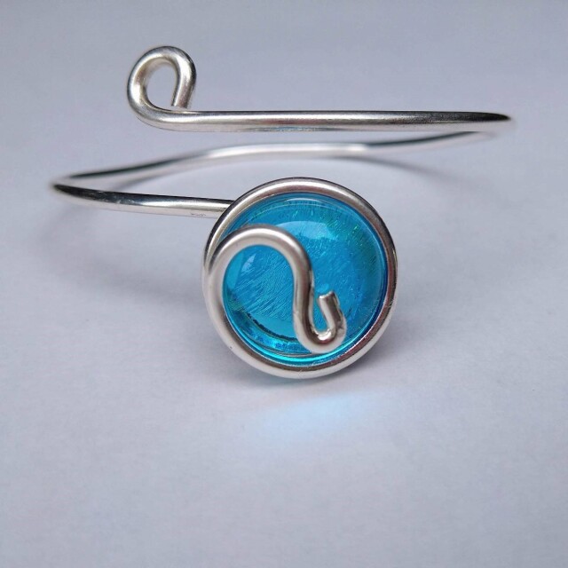 バングル　ダイクロ　スカイブルー