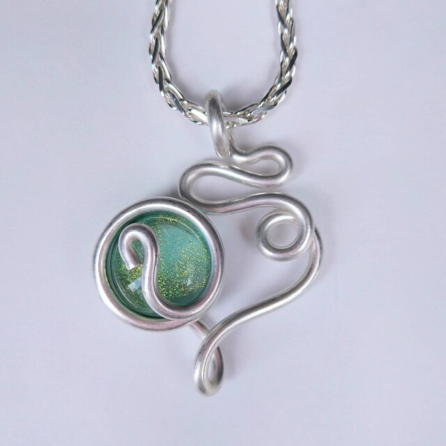 SP ハート ダイクロ シーオブラブ(シーグリーン)