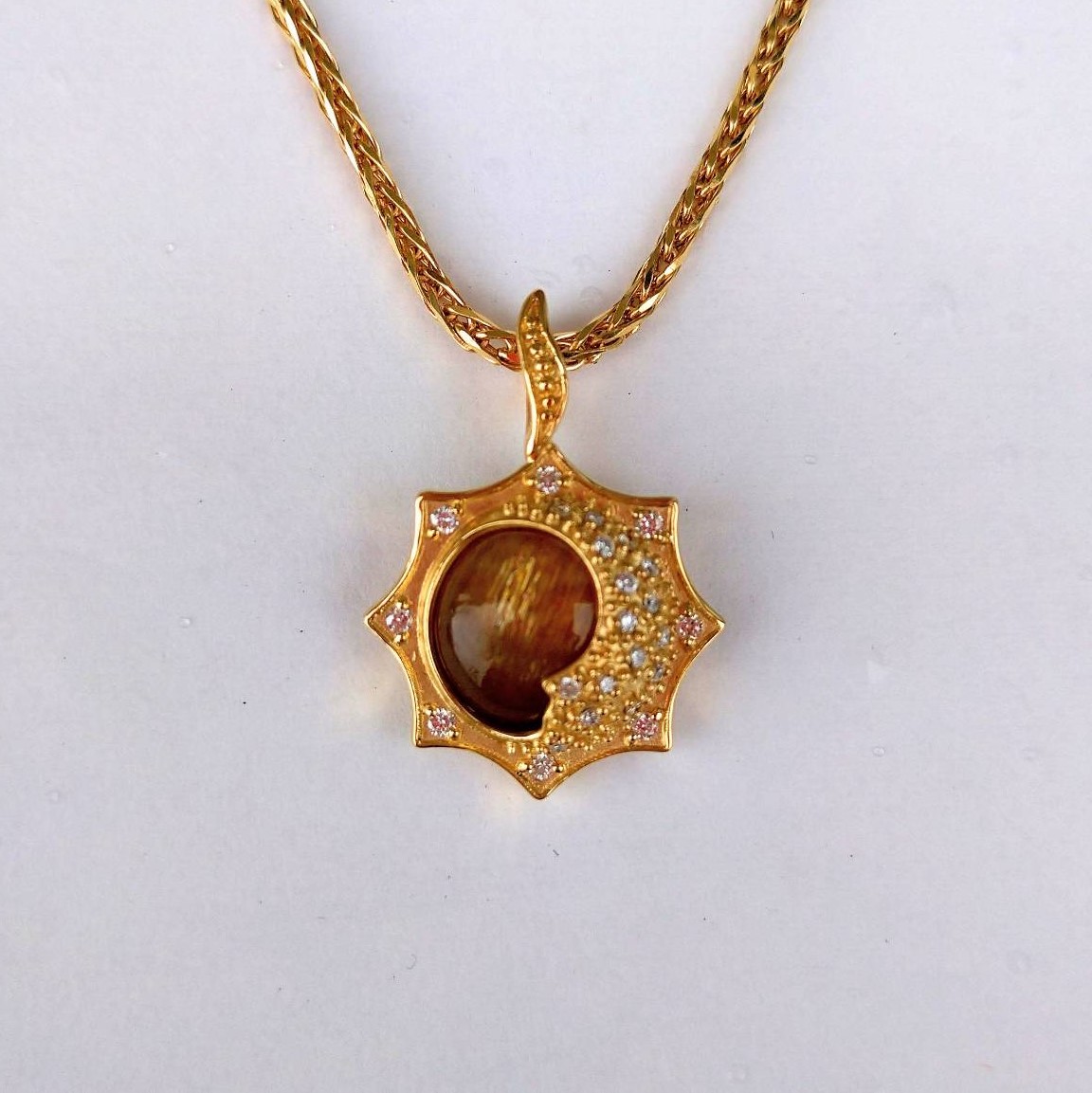 ゴールドストーンペンダント ゴールド ダブル クロス ストーン ネックレス – GILA JEWELZ