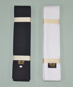 居合帯　７９Ａ　黒、晒　(日本製)