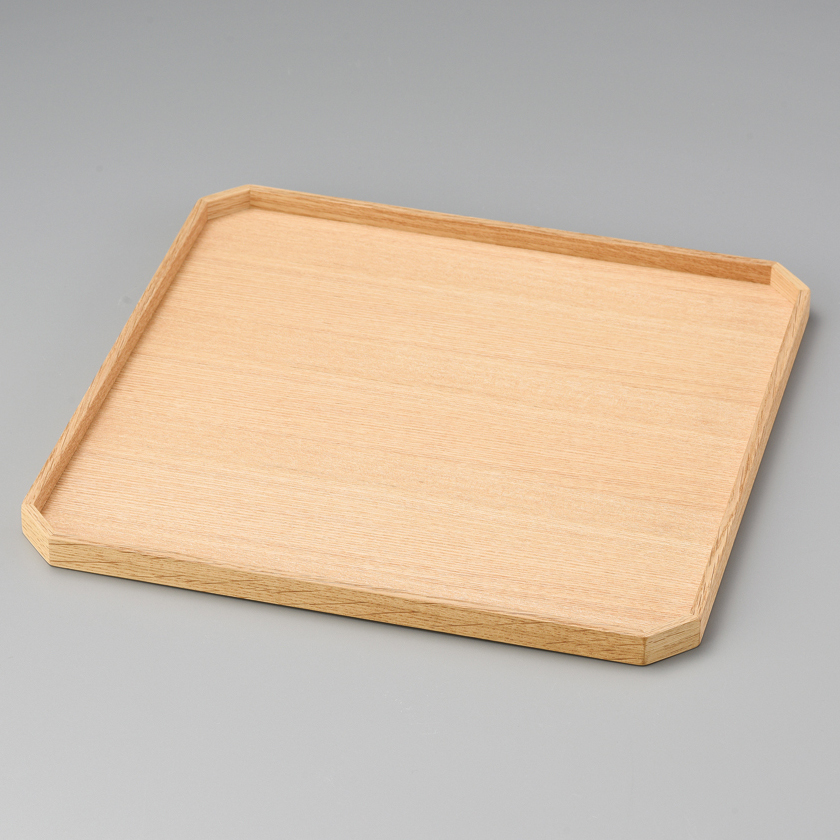 隅切盆 11.0 白木塗 木製 12-10508 漆器の井助