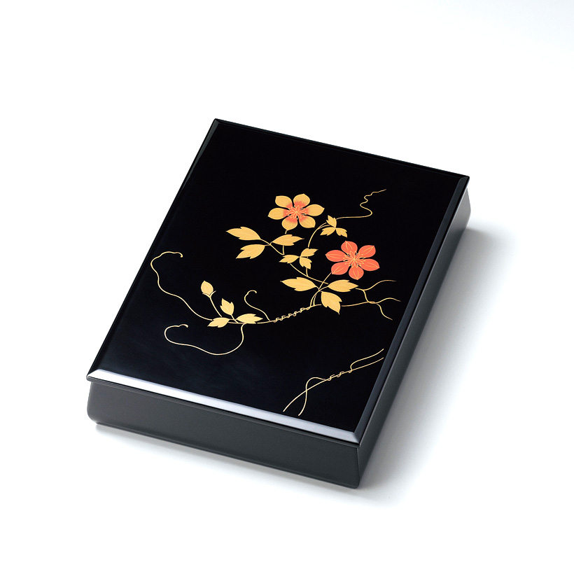 鉄線 板蓋文庫 内梨地A4サイズ 黒    漆塗り・木製　11-14101　(製造中止)