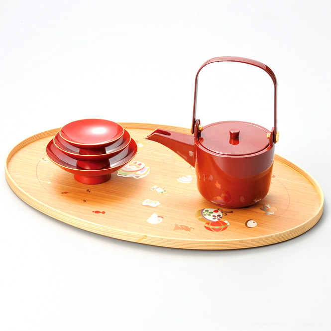 十二支卓上屠蘇器    漆塗り・木製　(製造中止)