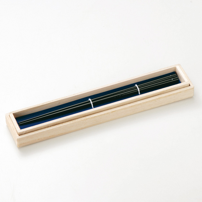 箸 螺鈿 一番星 黒/朱  漆塗り・木製　木箱入り　12-16605/16606